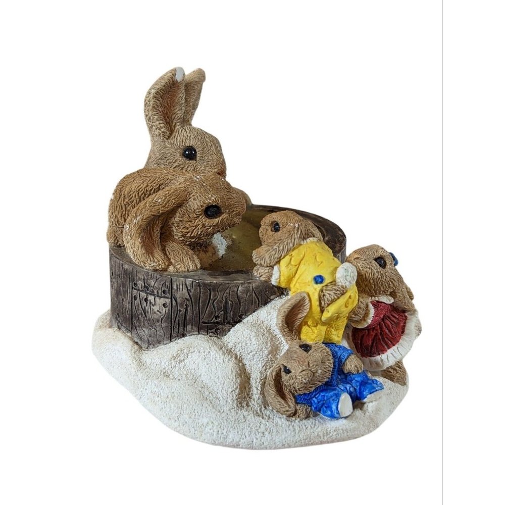 VTG 1994 United Design The Easter Bunny Family Tub Bath Pool Swim Figurine FLAW